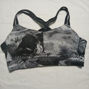 Stylish Black and Gray Sports Bra